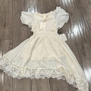 NWT Mia Joy girls dress size 5 lace and ruffle sleeveless cream